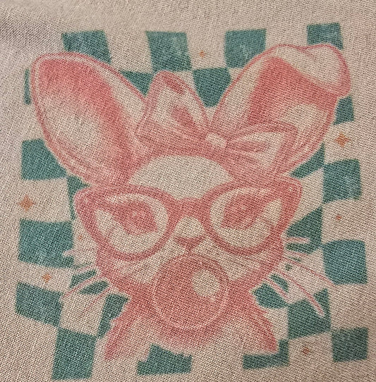 Retro Easter Bubblegum bunny on tan T-shirt