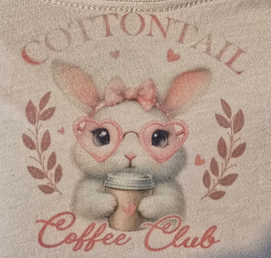 Cottontail coffee club on Tan T-shirt