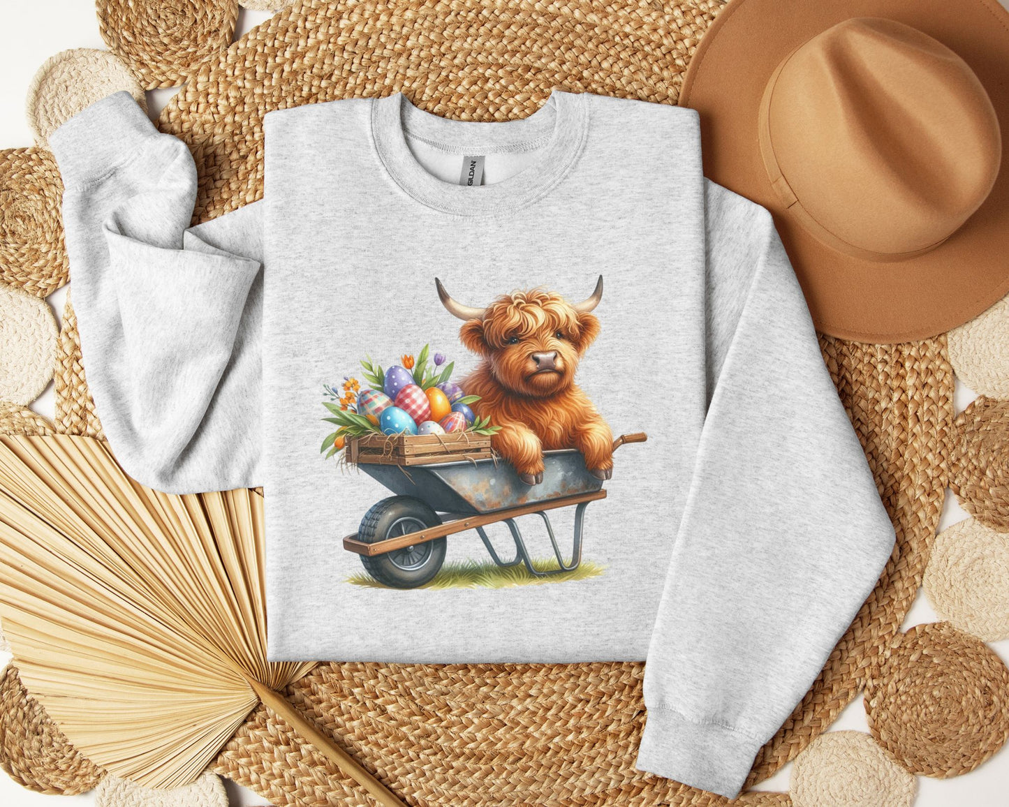 Easter wheel barrel cow