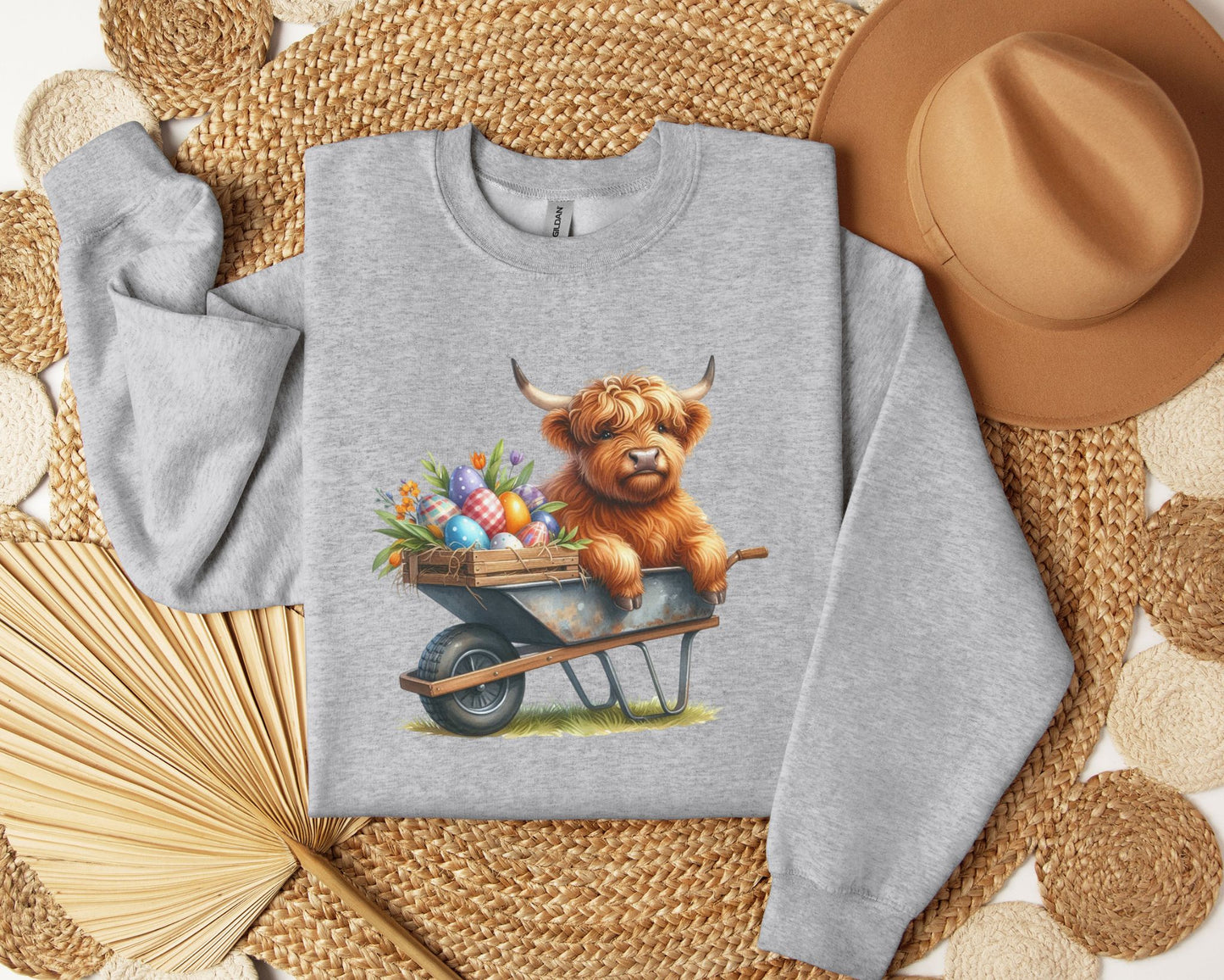Easter wheel barrel cow