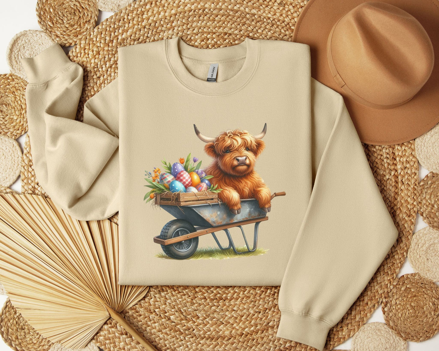Easter wheel barrel cow