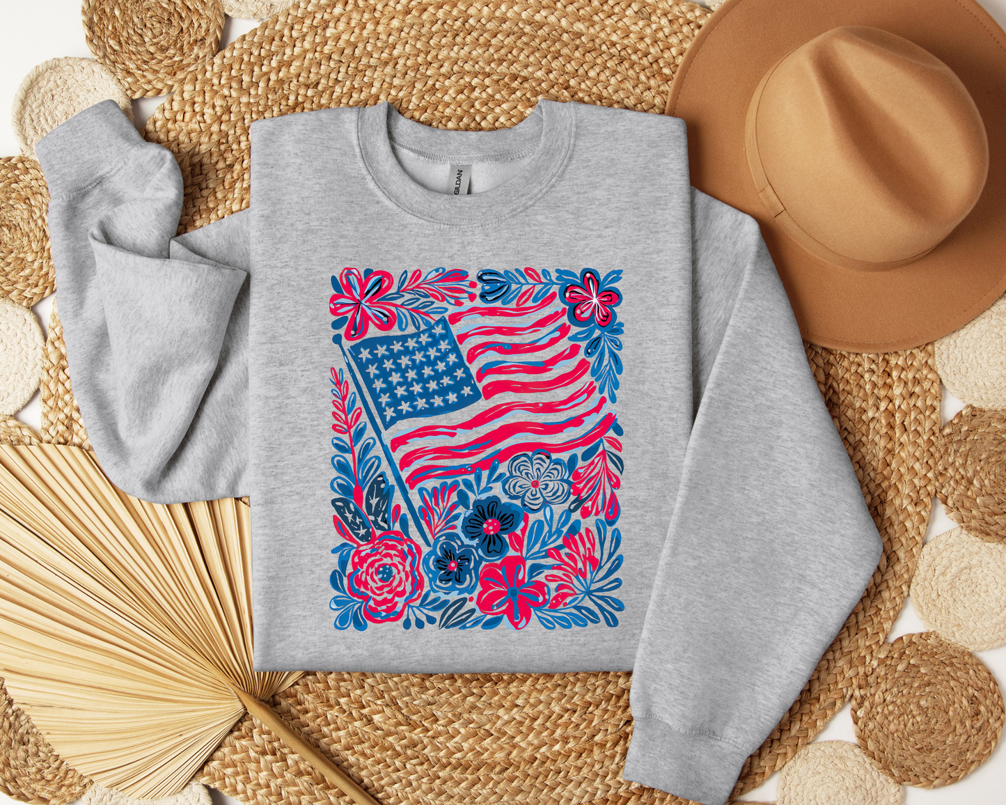 Flag with floral design