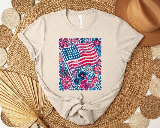 Flag with floral design