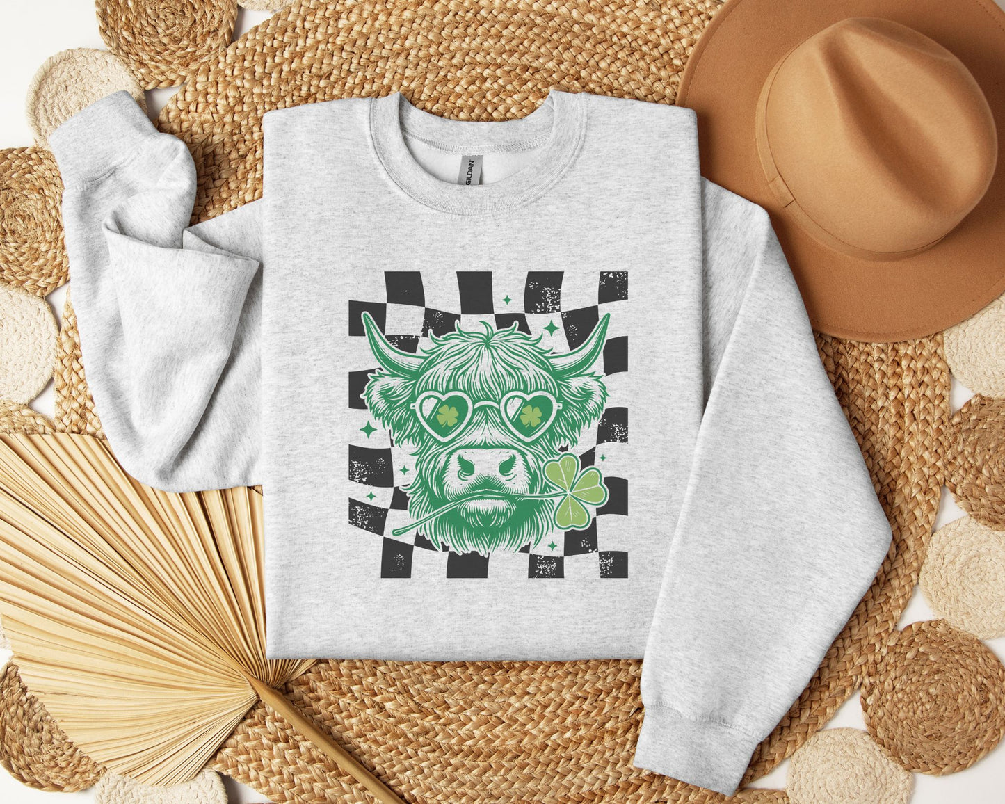 St. Patty's Checkered Highland Cow