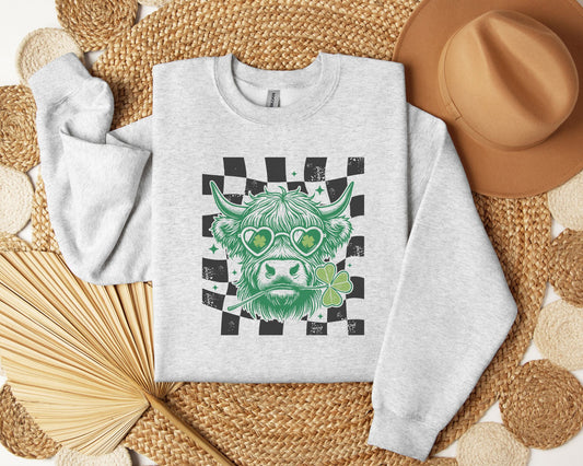 St. Patty's Checkered Highland Cow