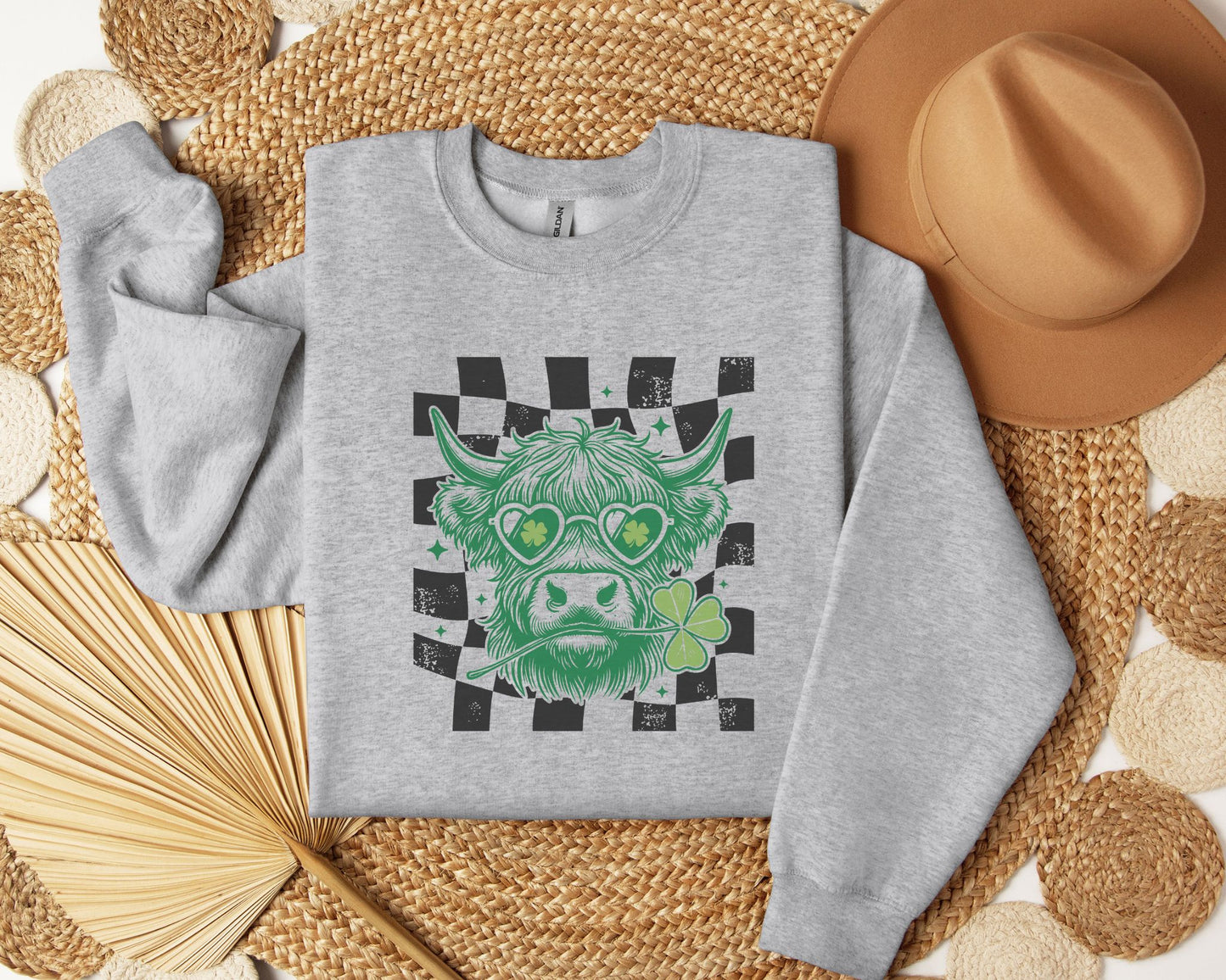 St. Patty's Checkered Highland Cow