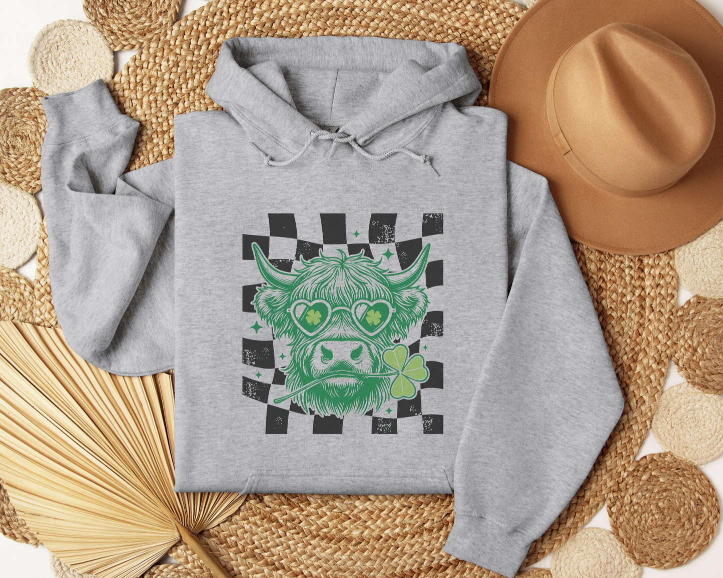 St. Patty's Checkered Highland Cow