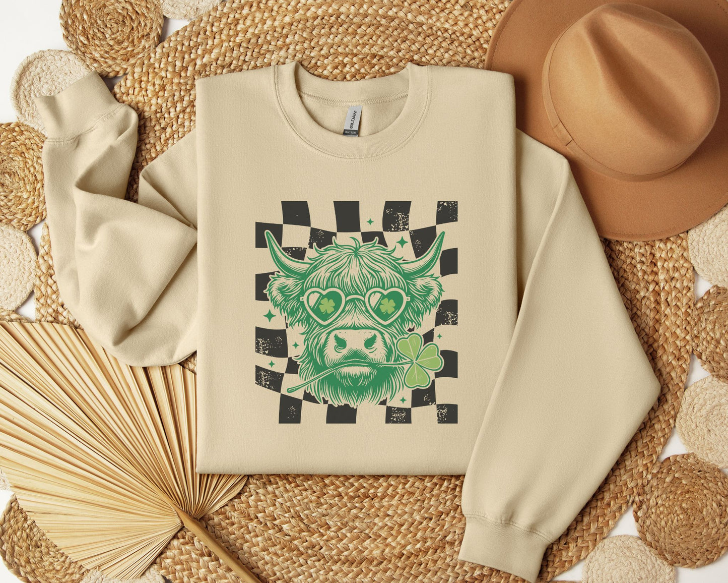 St. Patty's Checkered Highland Cow