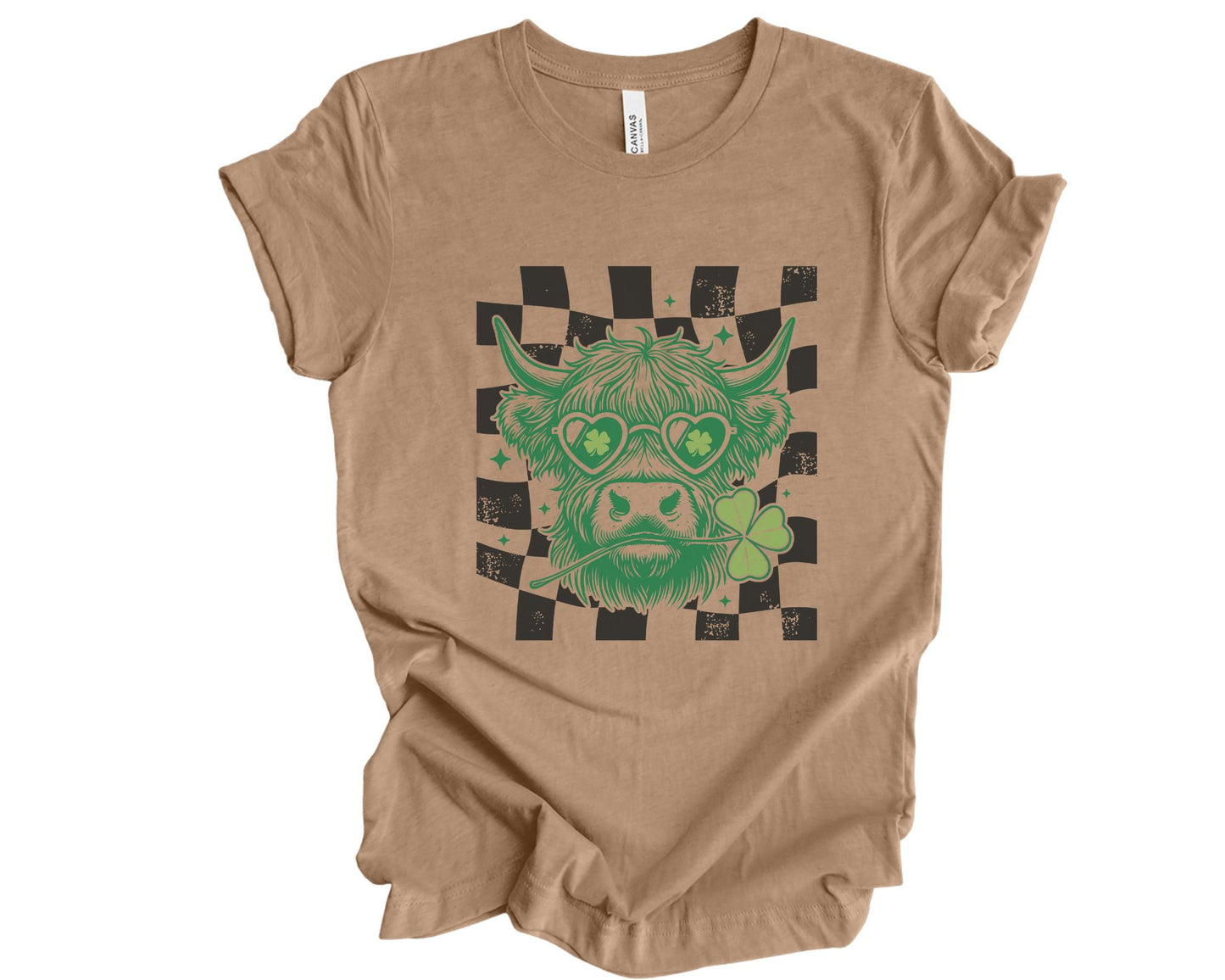 St. Patty's Checkered Highland Cow