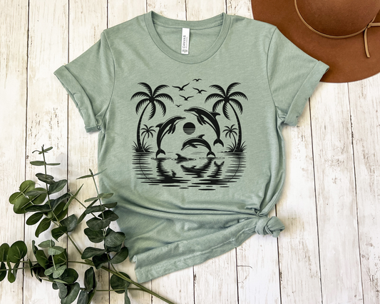 Dolphins Jumping - T-shirt