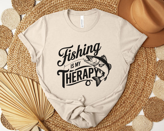 Fishing is my therapy - T-shirt