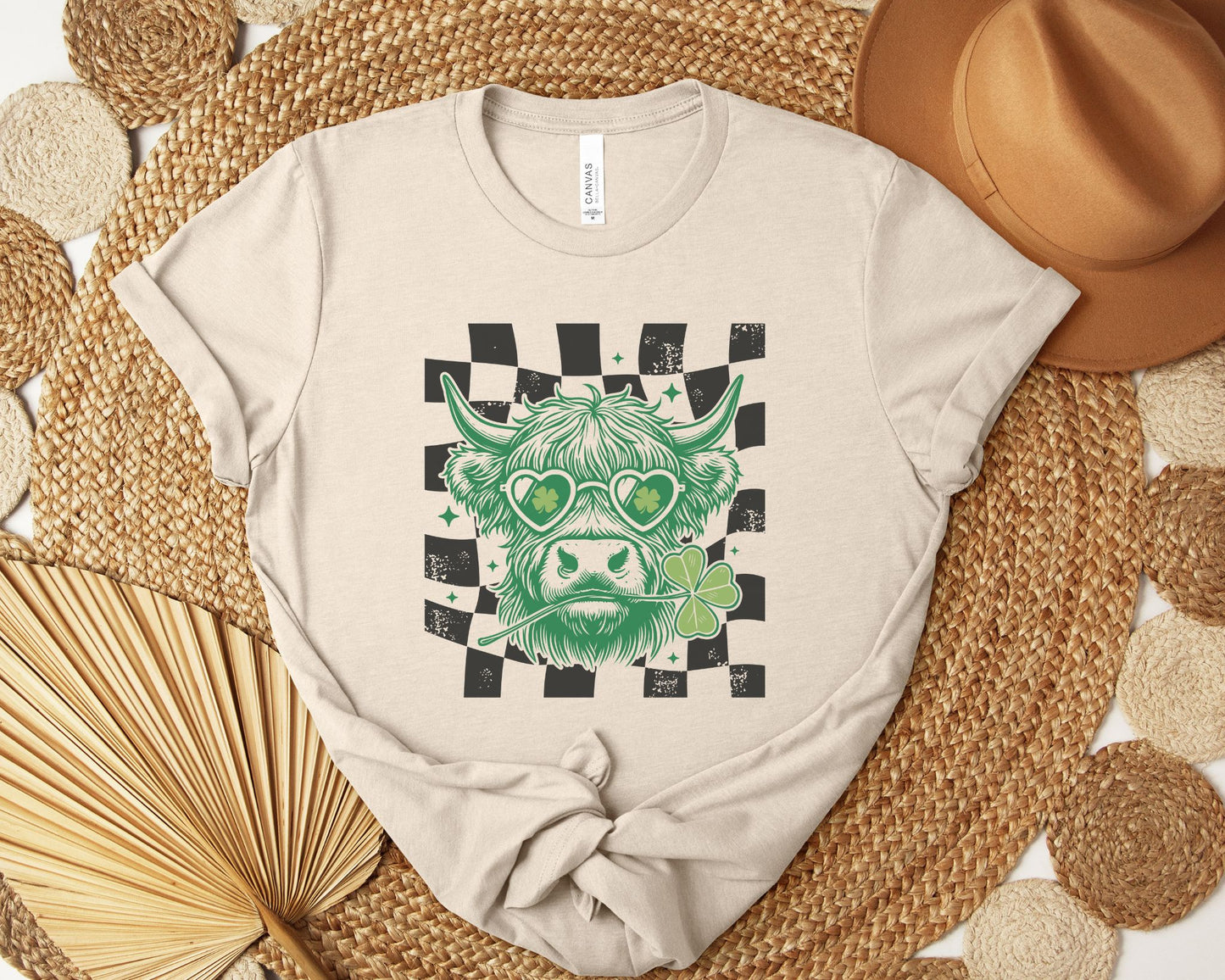St. Patty's Checkered Highland Cow