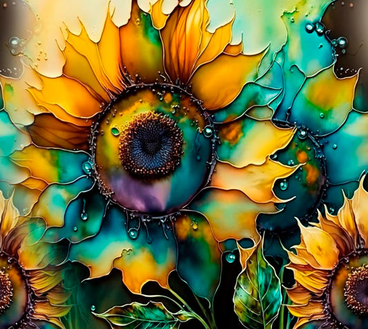 Alcohol Ink Sunflower