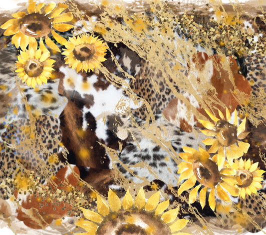 Animal prints with sunflowers